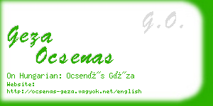 geza ocsenas business card